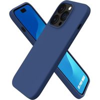 Coque pour iPhone 15 Pro Max, Protection Silicone Bleu Marine Fine Léger Efficace Antichoc