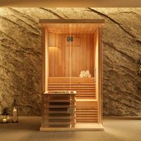 Sauna intérieur FINNTHERM Milla - 2 places - Épicéa nordique - Naturel 68mm