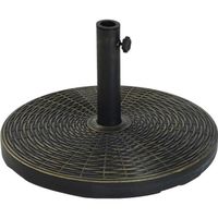 Pied de parasol rond - OUTSUNNY - Base de lestage - Résine imitation rotin - Noir bronze