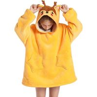 XJYDNCG Sweat à Capuche Couverture Polaire Pull Plaid Enfant Surdimensionnée Mignon Hiver Chaud Portable Confortable(Girafe)