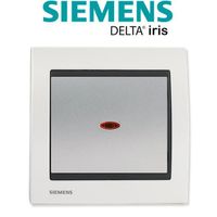 Siemens - Va et Vient Lumineux Silver Delta Iris + Plaque Métal Blanc