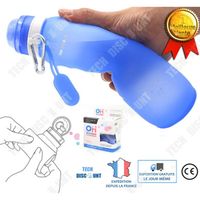 TD® Gourde enfant sport 600ml femme bouteille eau sans BPA fitness réutilisable école pliante anti-fuite portable voyage noir