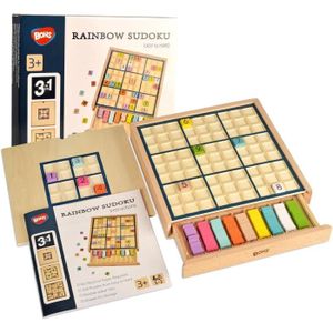 PUZZLE Sudoku Arc-en-Ciel en Bois pour Enfants - 3 en 1 F