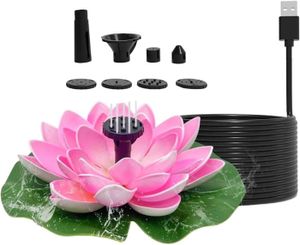 FONTAINE INTÉRIEURE Usb-rose Lotus Fontaine solaire pour oiseaux - Fontaine de bassin - Décoration de jardin - Pompe solaire lotus - Fontaine à eau