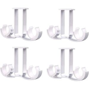 KHDULQ Supports pour rideaux, 4 pièces, supports pour tringles à rideaux, tringles à rideaux, pour plafond, supports de montage, tringle à fenêtre, alliage, métal, pince à rideaux, plafond, mur