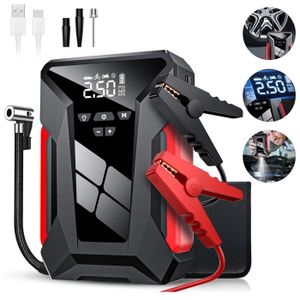 NOVSIGHT Booster Batterie Voiture 6000A Puissant Avec Compresseur Air 150PSI - Démarreur 12V Tous Véhicules + Gonfleur Pneus + Lampe LED 500 Lumens