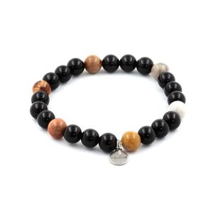 Bracelet Saphir De Mogok (Birmanie) Et Perles Quartz Craquelé - Création A Bijoux, Neuf Avec étiquettes