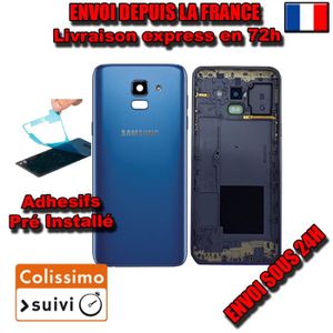 COQUE KIT VITRE ARRIERE Samsung Galaxy J6 J600 BLEU NEUF 