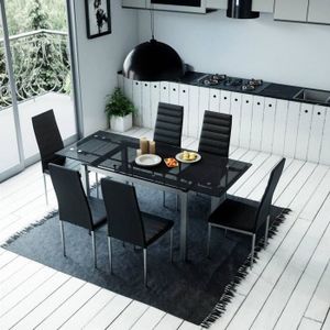 Salle à manger table table à manger table table de cuisine bureau 78x65x65cm noir brillant 
