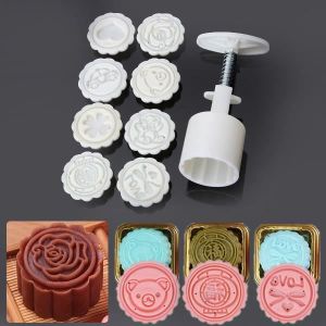 6 Timbre Gâteau de Lune Emporte Pièce Moule Découpe Fleur Patisserie Mooncake