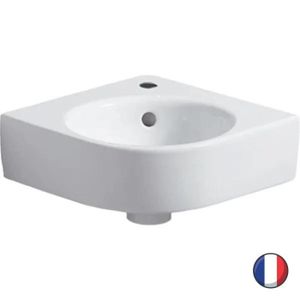 LAVE-MAIN Lave-mains d'angle GEBERIT Renova Compact, trou de robinetterie au centre, Blanc