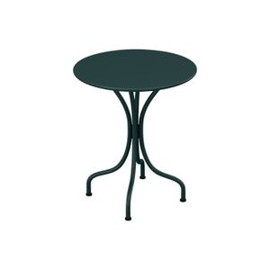TABLE DE JARDIN  Table ronde de jardin D.60cm en métal - Vert sapin