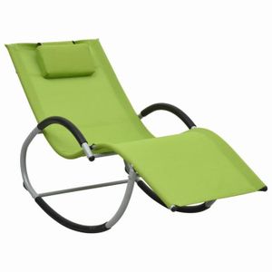 CHAISE LONGUE Chaise longue - VIDAXL - Vert - Design géométrique à bascule