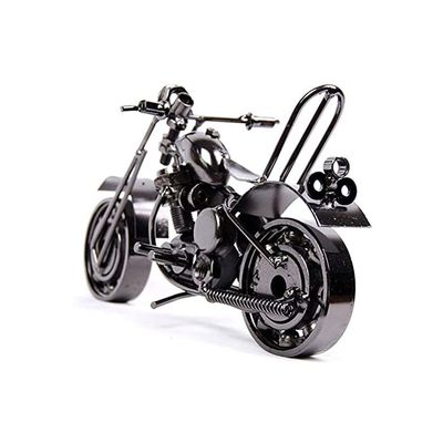 Moto Jouet 1:18 En Alliage - Modèle Rétro Noir Et Rouge - 11,3x6x4 Cm - Fonction Friction - Cadeau Enfant Et Collectionneur