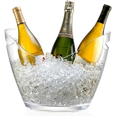 Seau à Champagne Relaxdays 8 Litres - Transparent, Avec Trous Latéraux, Pour Garder Bouteilles Au Frais