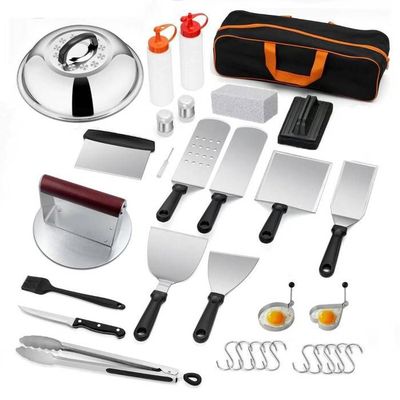 Couverts à Barbecue En Acier Inoxydable Avec Coffret En Aluminium, 14