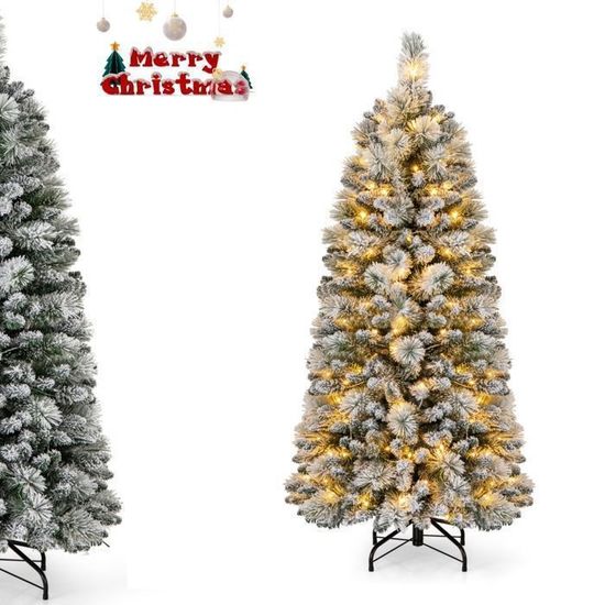 COSTWAY Sapin De Noël Artificiel 275CM à Charnière Avec Support