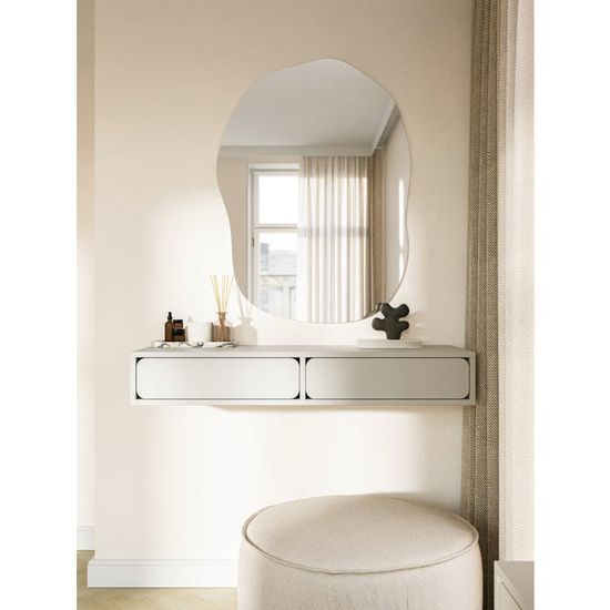 Selsey Coiffeuse avec Rangement, 110 cm, Beige Gris | Table De Selsey Coiffeuse avec Rangement, 110 cm, Beige Gris | Table De