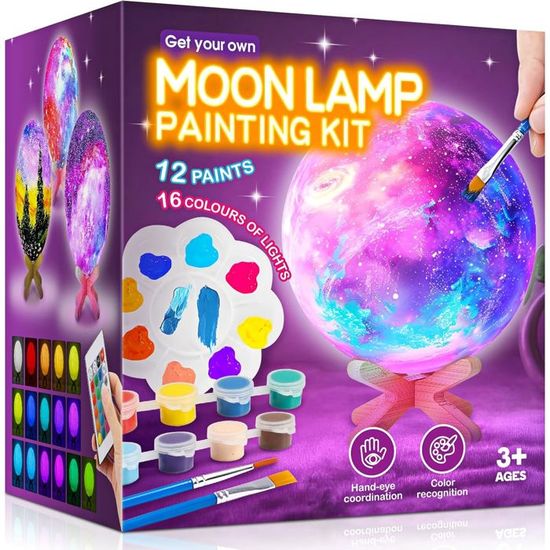 LinStyle Kit de Peinture Lampe de Licorne Veilleuse 3D,Kit d'Arts et d'Artisanat,Loisirs Créatifs Fille Enfant,Licorne Jouet Fille Garcon,Cadeau d'Anniversaire Fille 3-12