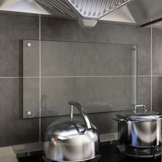 Dosseret De Cuisine En Verre Trempé Transparent 70x60 Cm - VidaXL - Protection Murale