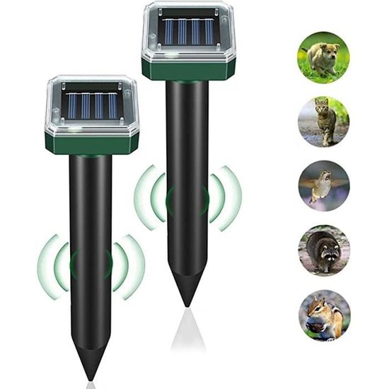 Lot De 4 Répulsifs Solaires Anti-Taupes & Campagnols – Ultrasons & Vibrations – Solaire & Écologique