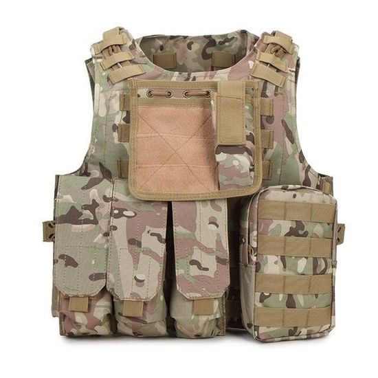 Gilet Tactique Camouflage Numérique Réglable – Paintball / Airsoft – Occasion