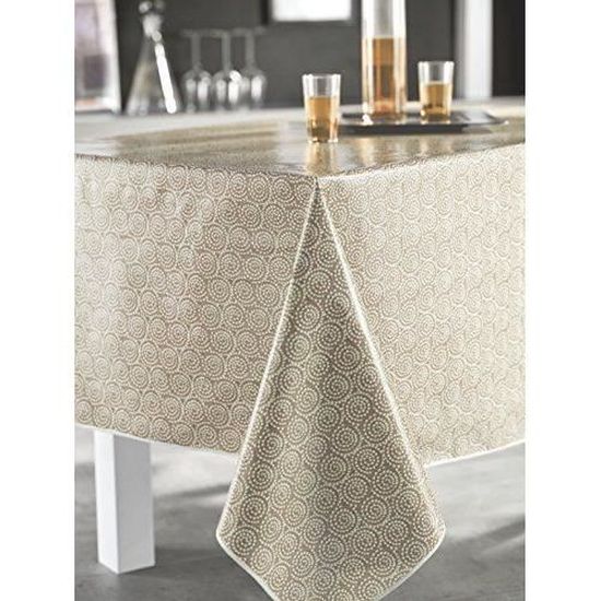 Nappe Anti-Taches Damassée Gris Perle - Rectangle 150 X 350 Cm[p20256] - Maison