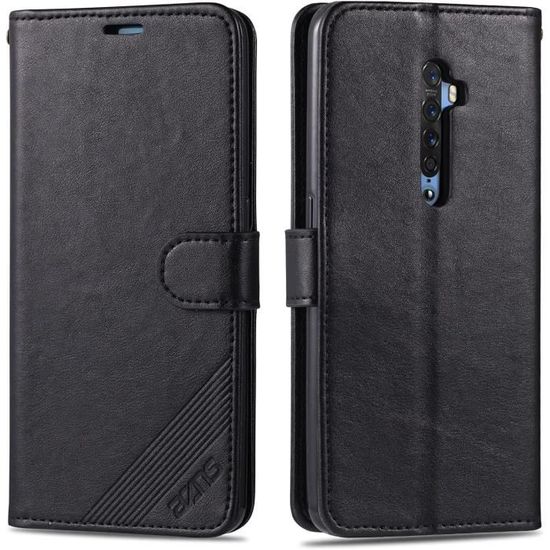 Custodia Oppo Reno 14 Portafoglio con Cerniera in Pelle Nera | Shop