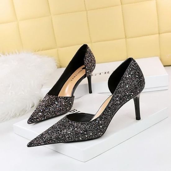 Escarpins Talons Aiguilles 12cm En Simili-Daim - Bout Pointu Pour Soirée, Mariage, Fête - Femme