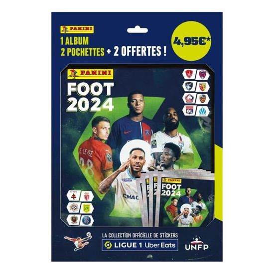 Album cartes à collectionner Panini Foot 2024 Ligue 1 avec 2 pochettes