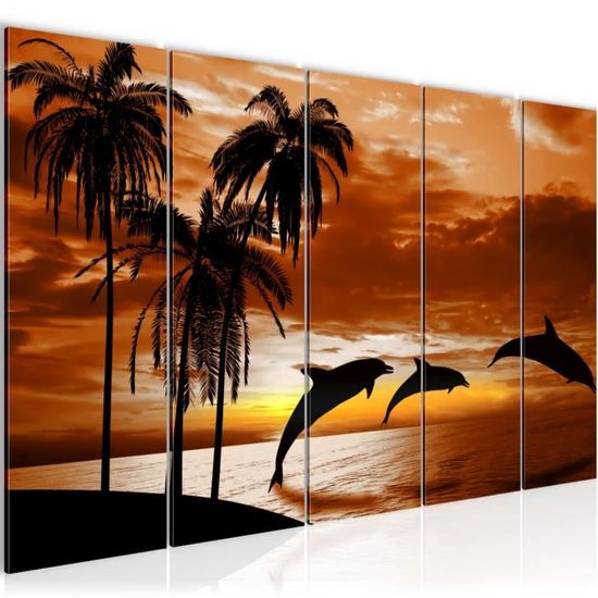 Sculpture Murale Dauphins En Métal - Décoration Murale Moderne, Style Animalier - Pour Salon, Chambre, Boutique - 6