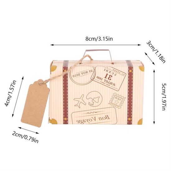 100 Boîtes Cadeaux Kraft Vintage – Format Oreiller 9x6,5x2,5 Cm – Pour Bonbons, Chocolats, Bijoux – Avec Corde De Jute