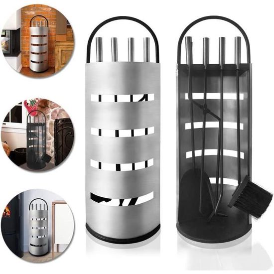 Ensemble D'outils Pour Cheminée 5 Pièces : Tisonnier, Pelle à