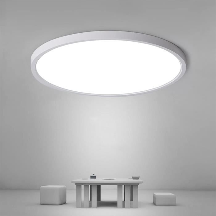 Plafonnier LED Carré EACLL 30x30cm 24W 4000K Blanc Neutre - IP44 Pour Salle De Bain - 2700 Lumens