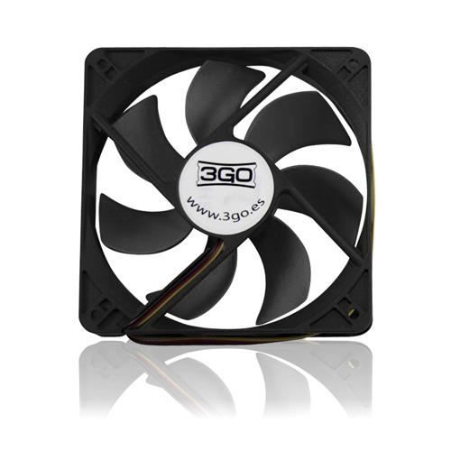 3GO FAN12BK, Boitier PC, Ventilateur, 12 cm, 1200 tr-min, 16 dB, 43,96 cfm