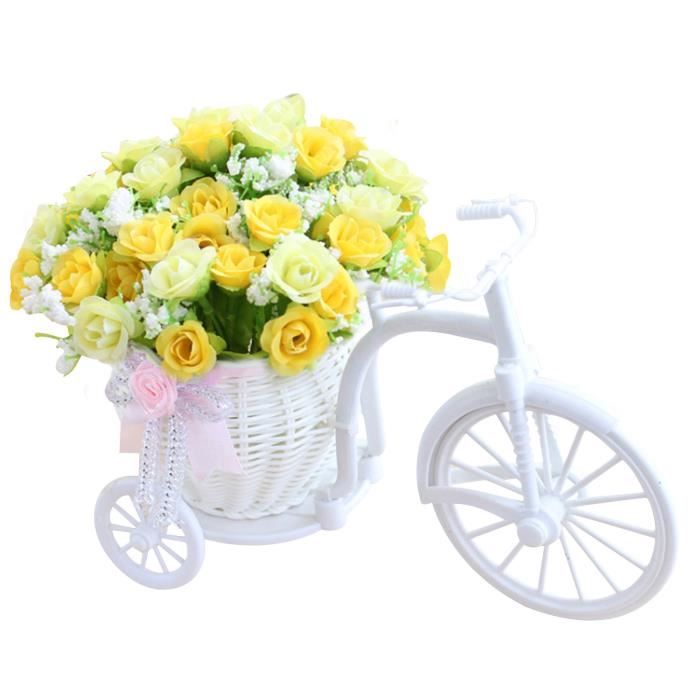 fleur artificielle Décoration de bicyclette Rose Nostalgique Romantique Bicyclette s 185JC