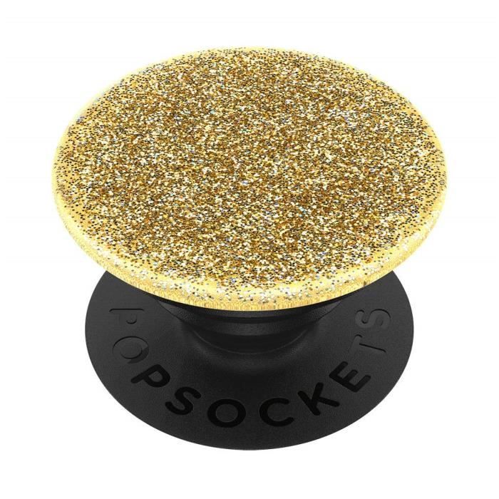 PopSockets - Support et Grip Interchangeable pour Smartphone et Tablette - Glitter Gold - 90205