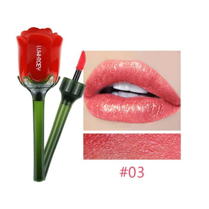 Brillant à lèvres hydratant durable Shimmer Rouge à lèvres liquide Glaze Rose Flower 5g n3055