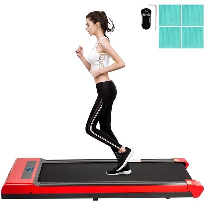 VEVOR Tapis de Marche Electrique 36x112cm Tapis de Course Silencieux Capacité 100 kg Motorisé Portable avec Télécommande Affichage N
