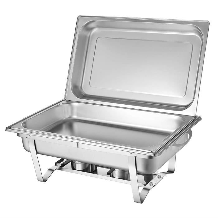 1 GRANDE Poêle Buffet Server/Warmer/plaque chauffante, Chauffe-plat avec couvercle en acier inoxydable, eau, poêle, aliments, poêle