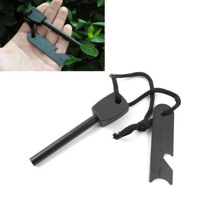 Règle extérieure d'outil de briquet de démarreur de feu de pierre de grattoir de silex de survie en plein air@2827