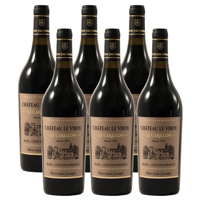Château Le Virou Le Carillon 2018 - Blaye Côtes de Bordeaux - Vin Rouge - Carton de 6 bouteilles 75cl