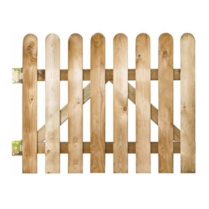 Portillon en bois lames droites demi rondin Sta…