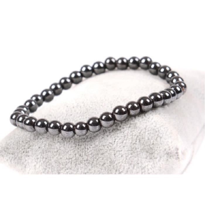 Bracelet perles noires hématites