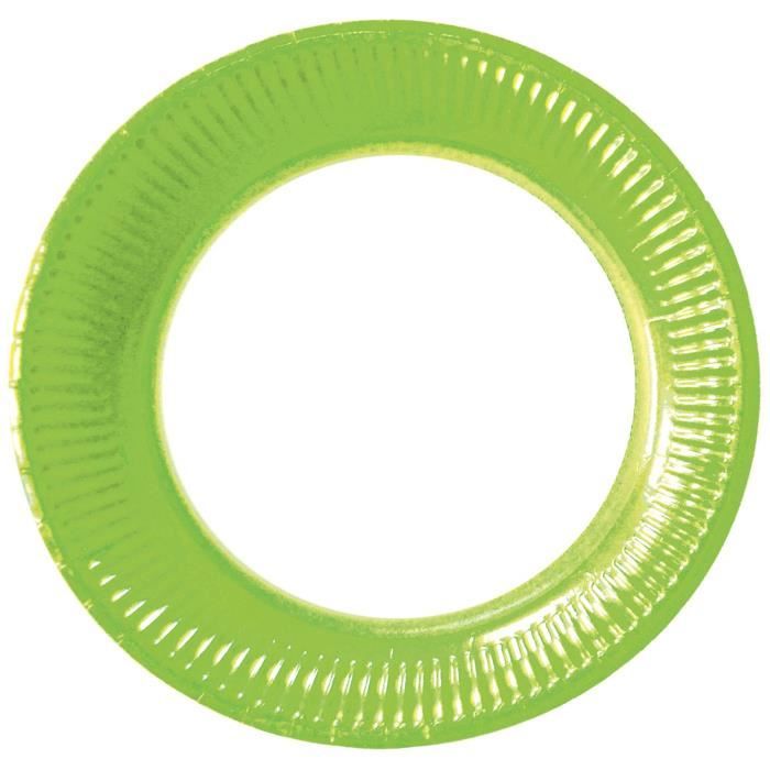 Assiette verte carton 22.7cm x8