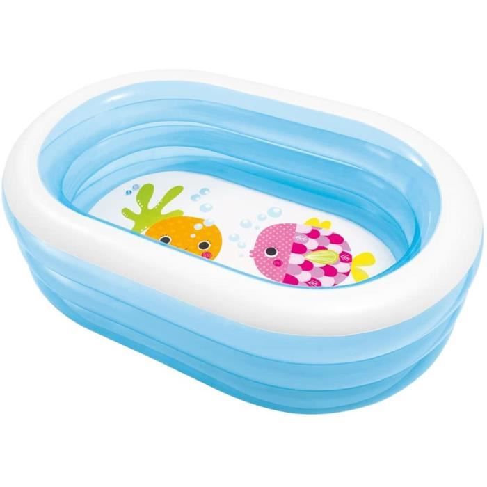 Petite piscine ovale baleine - 163 X 107 x 46 cm - (Modèle Assortie)