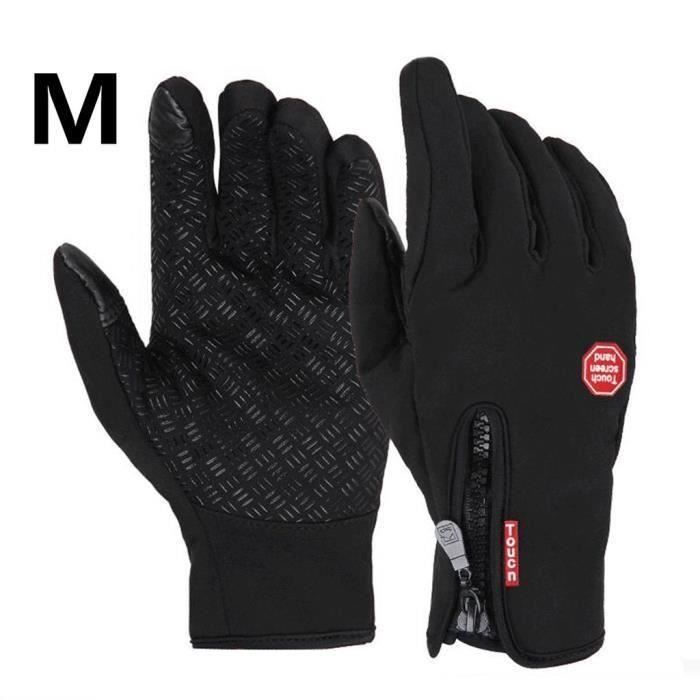 Gants moto vélo imperméable chaud conduire gants pour hommes et femmes noir M Aw63492