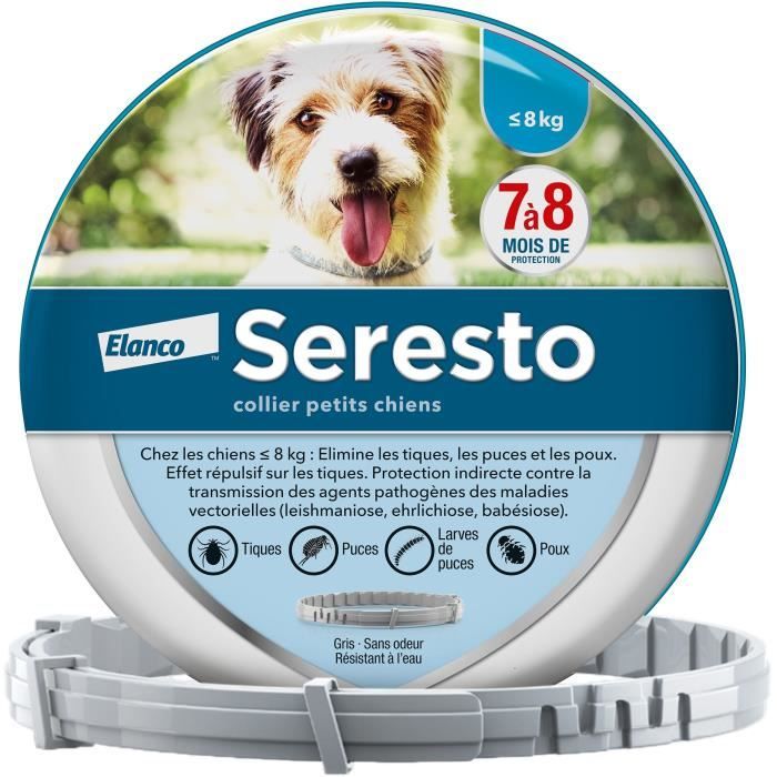 Seresto® Chien – Collier Anti-Puces et Anti-Tiques pour Petits Chiens – Moins de 8KG