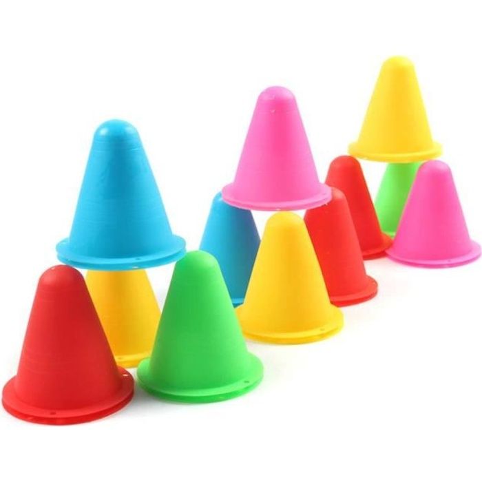 Slalom Lot de 10 cônes de marquage pour entraînement sportif