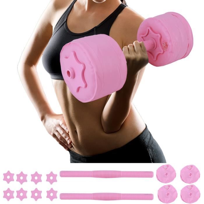 DUOKON Haltère rempli d'eau Femme Fitness Equipment Bras d'entraînement Push-up Thin Sport 6KG Rose